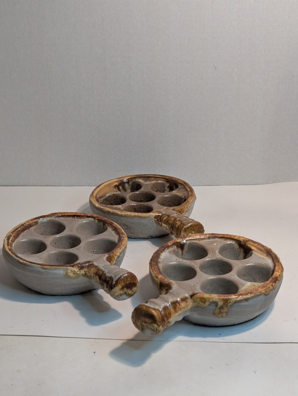 3 Laurentian Canada LP Pottery Escargot / Snail Mushroom Bowl/ Plate Rare